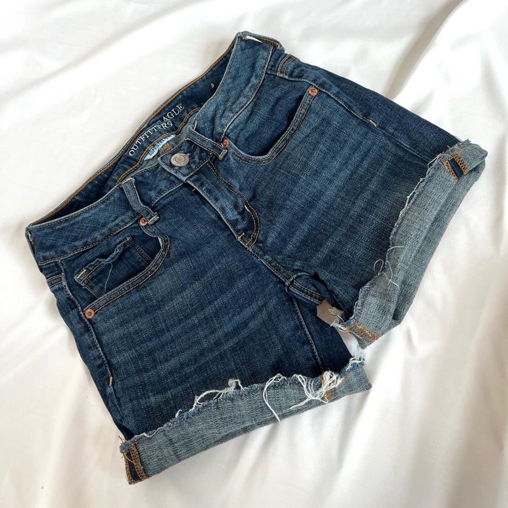 American Eagle Dark Blue Denim Shorts